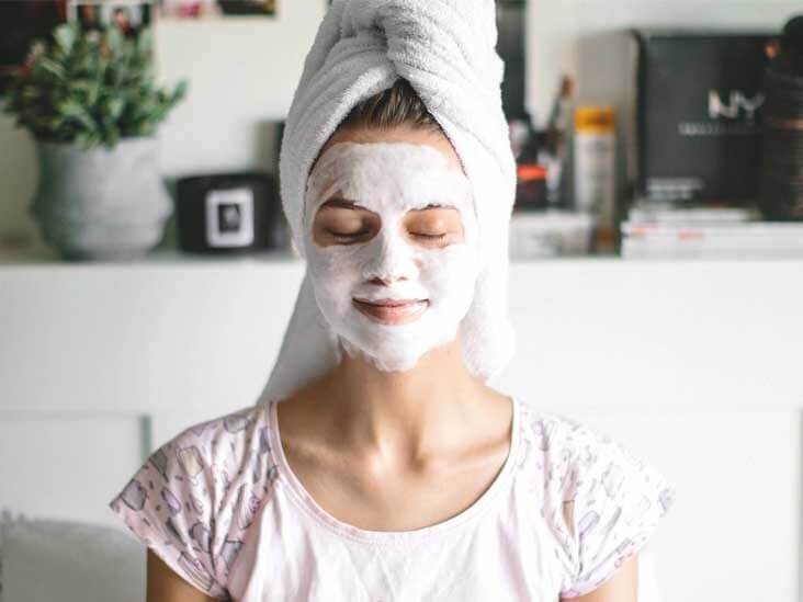 woman on face cream