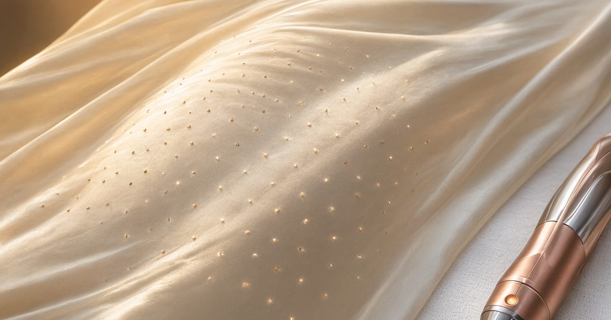 Advanced energy-based lifting Phuket — light over taut silk representing Ultherapy Prime and Morpheus8 tightening